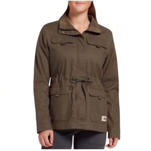 The North Face Utility Jacket Khaki Flannel Lined Midweight Women's Size XS